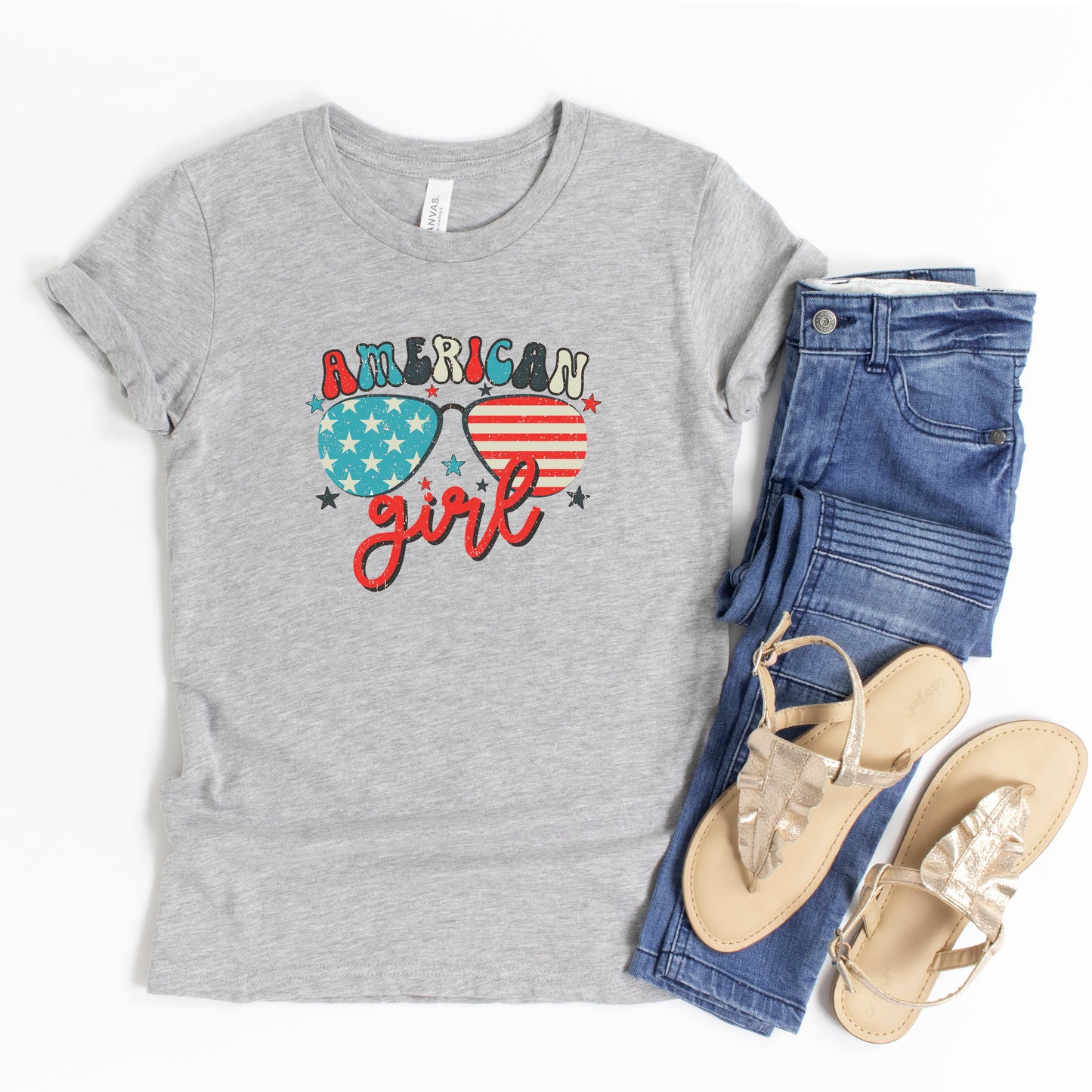 American Girl Sunglasses | Youth Short Sleeve Crew Neck