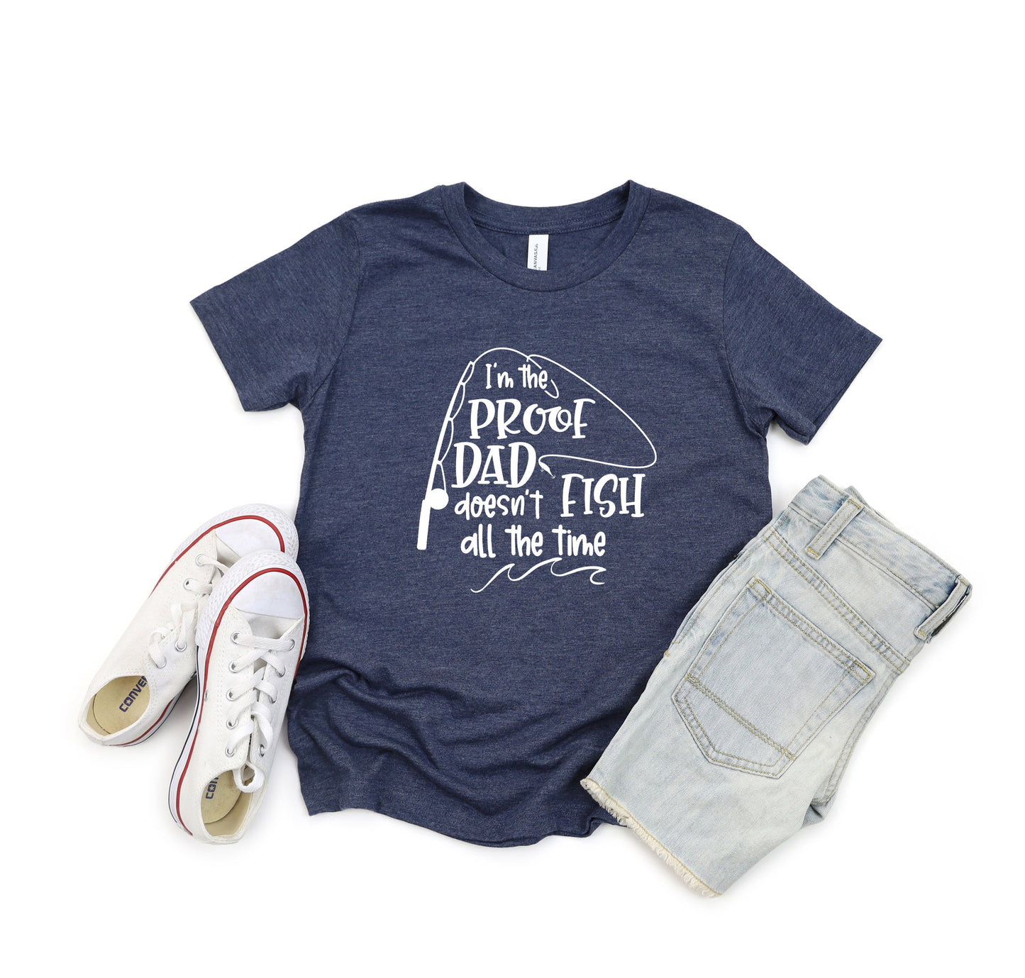 Proof Dad Doesn't Fish All The Time | Youth Short Sleeve Crew Neck