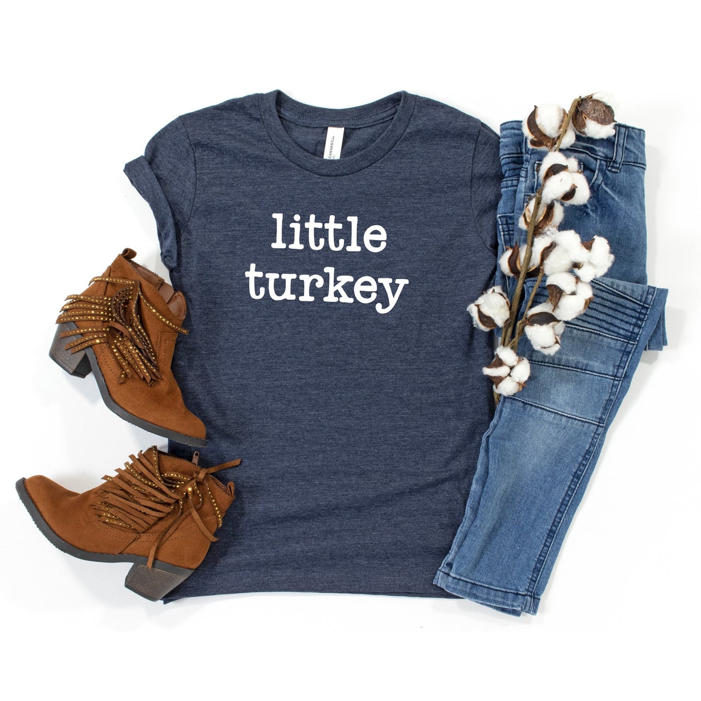 Little Turkey Typewriter | Youth Short Sleeve Crew Neck