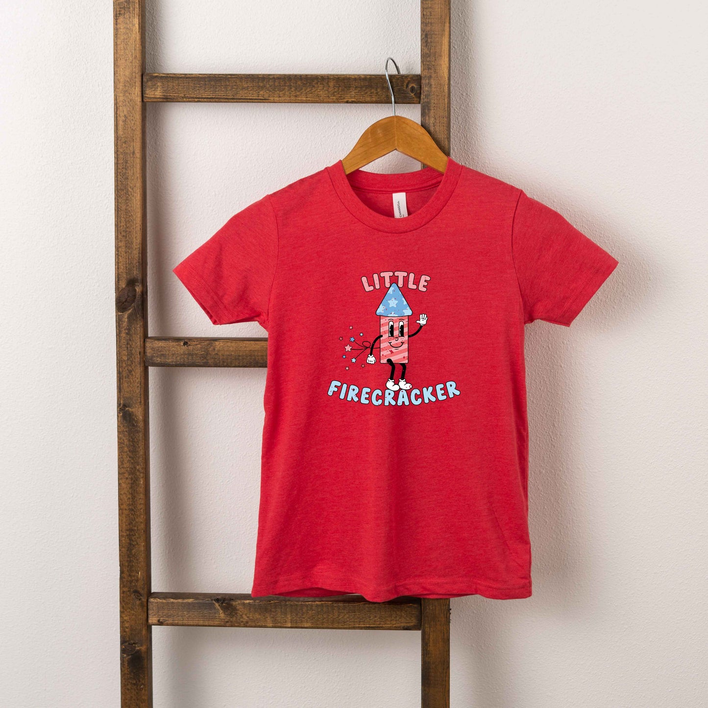 Retro Little Firecracker | Toddler Short Sleeve Crew Neck