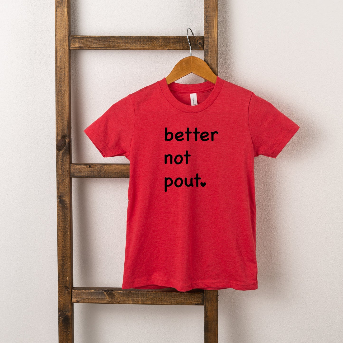 Better Not Pout Heart | Toddler Short Sleeve Crew Neck