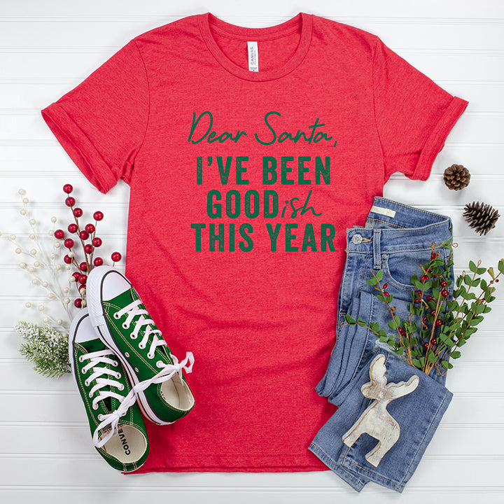 Dear Santa I've Been Goodish This Year | Youth Short Sleeve Crew Neck