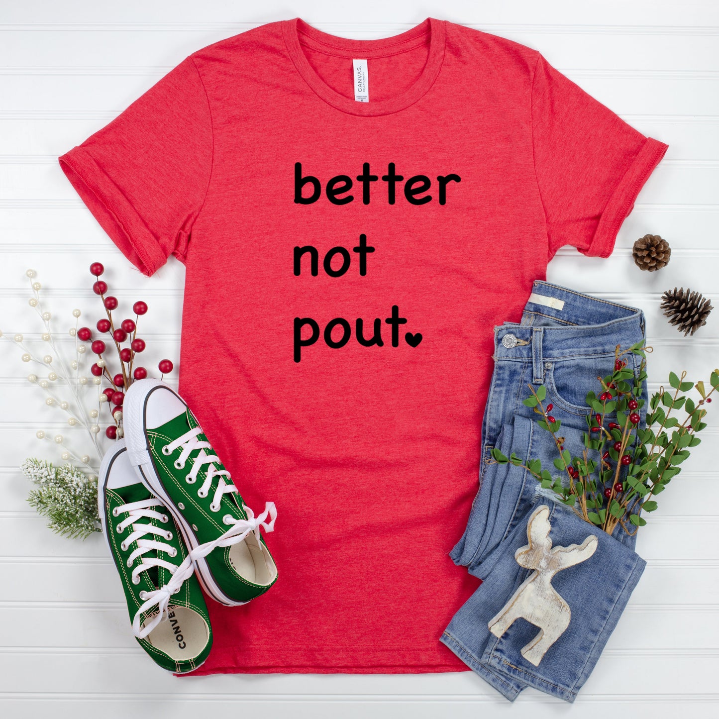 Better Not Pout Heart | Youth Short Sleeve Crew Neck