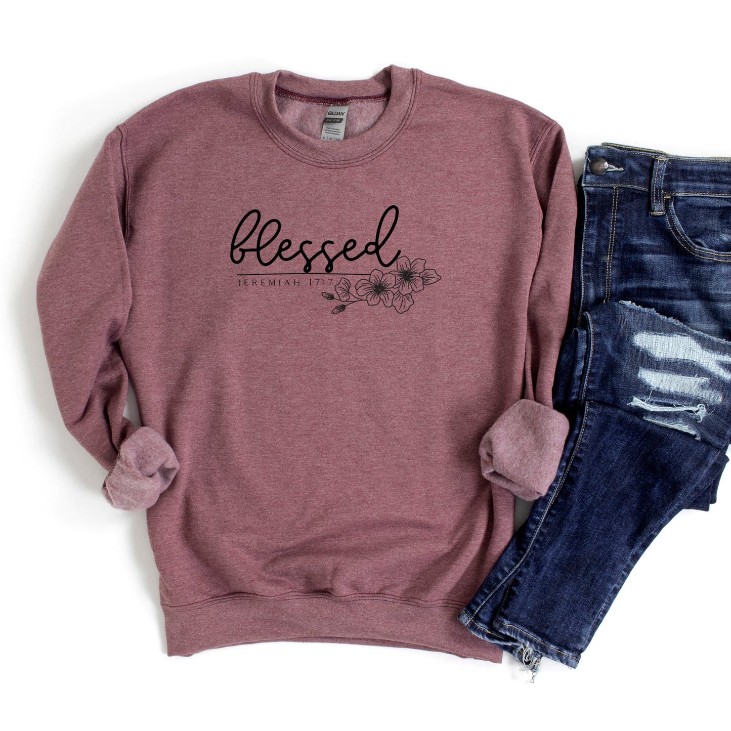 Blessed Scripture Floral | Sweatshirt
