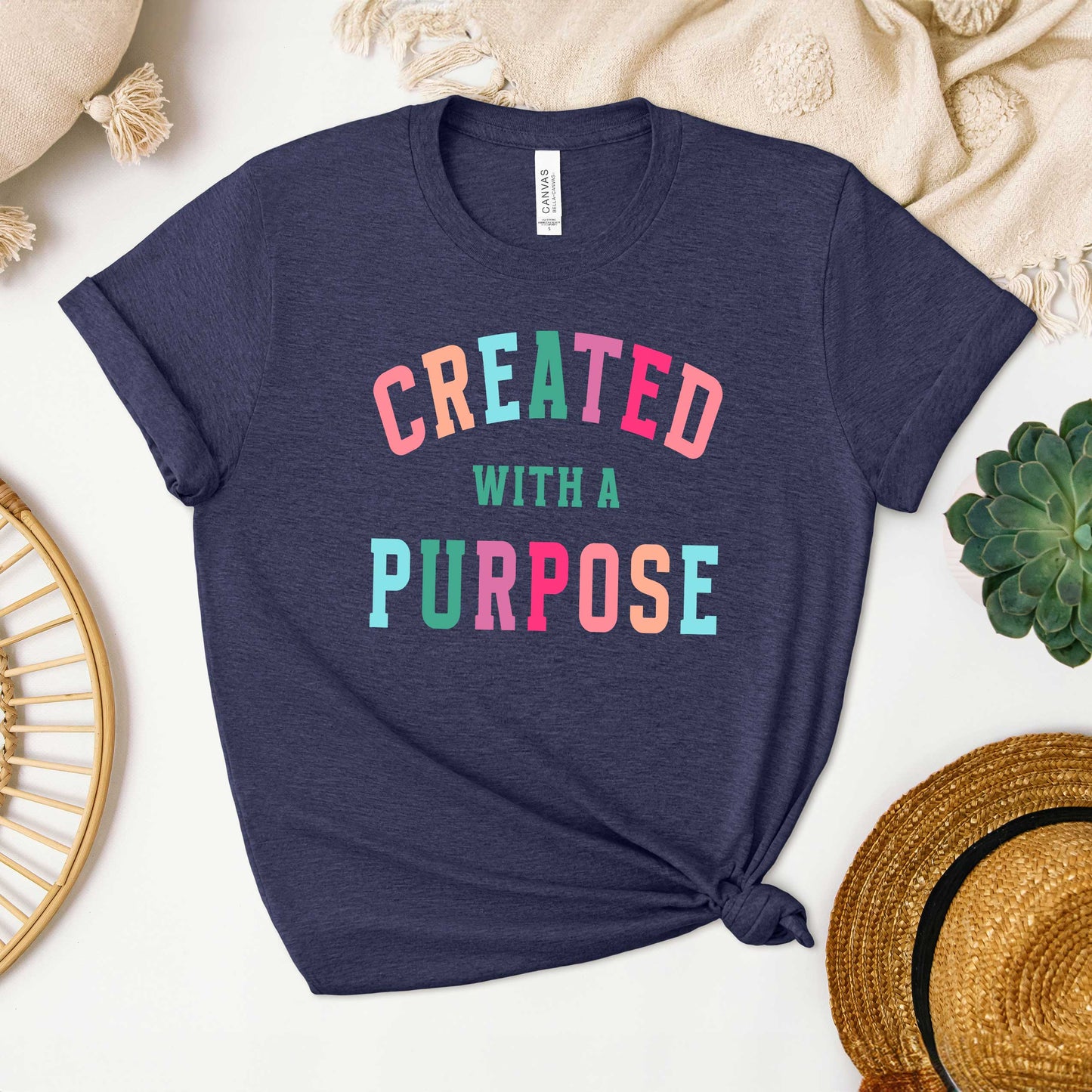 Created With a Purpose Colorful | Short Sleeve Crew Neck