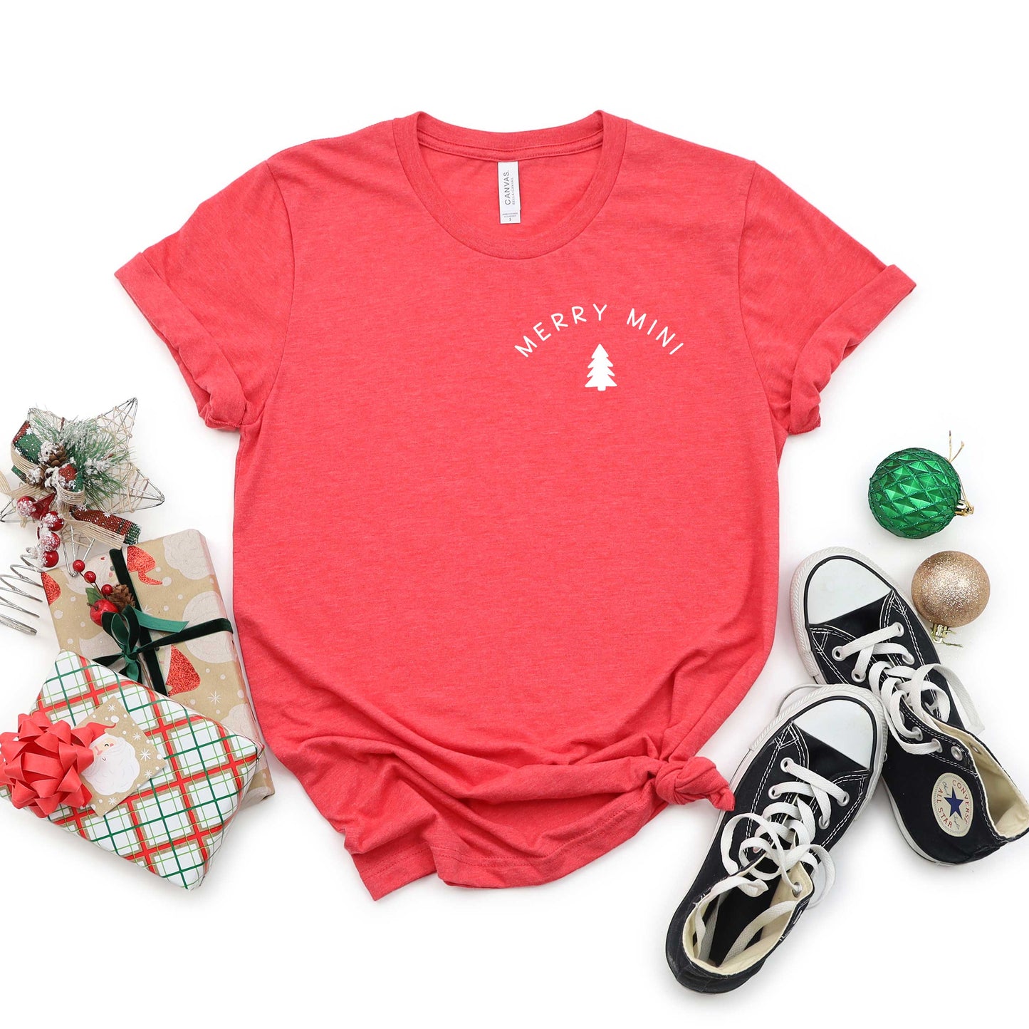 Merry Mini Tree Mini | Youth Short Sleeve Crew Neck