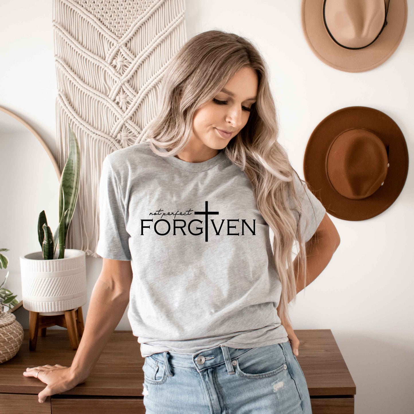 Not Perfect Forgiven Cross | Short Sleeve Crew Neck