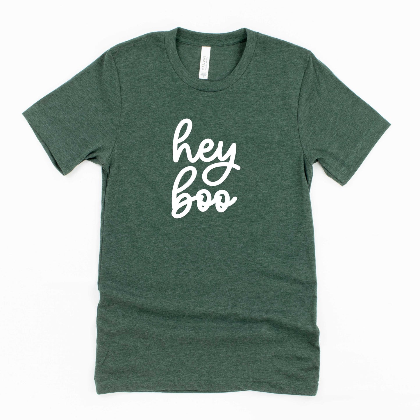 Hey Boo Cursive | Youth Short Sleeve Crew Neck