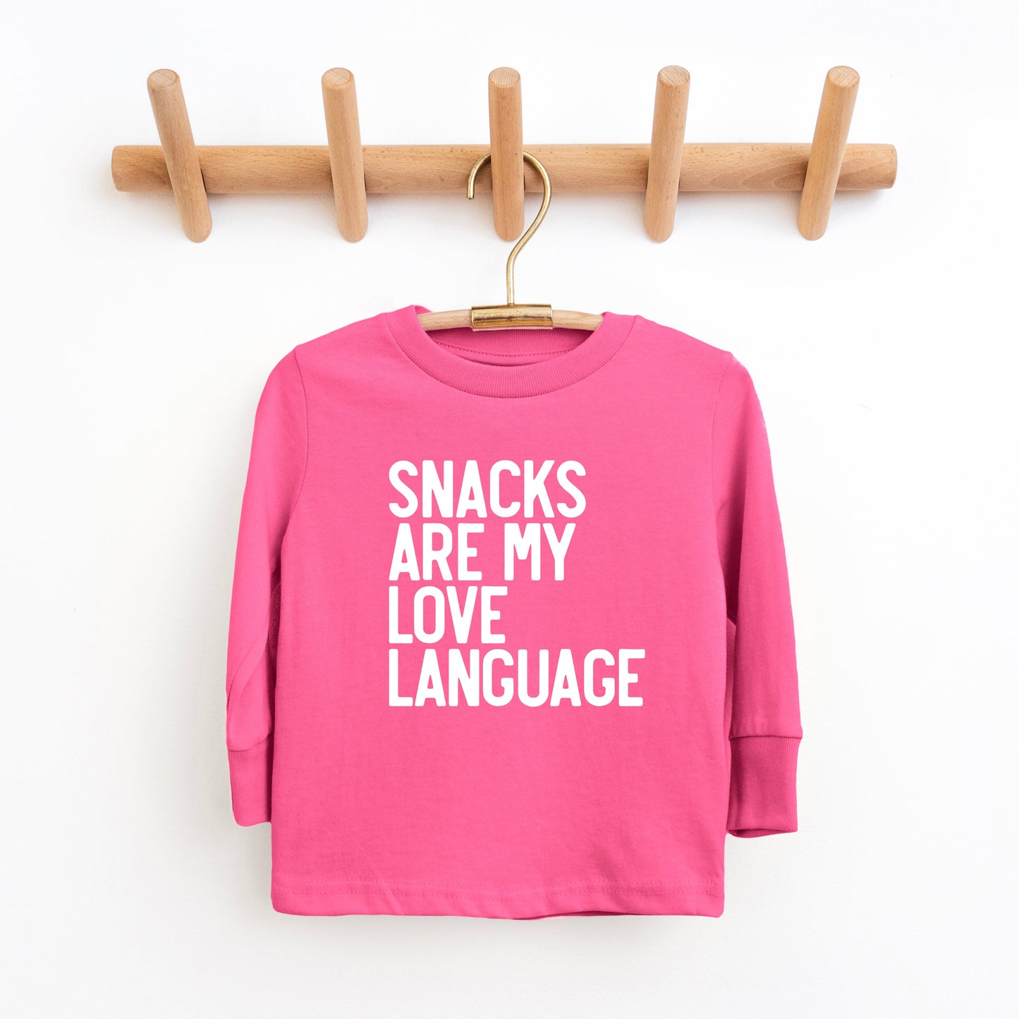 Snacks Are My Love Language | Toddler Graphic Long Sleeve Tee