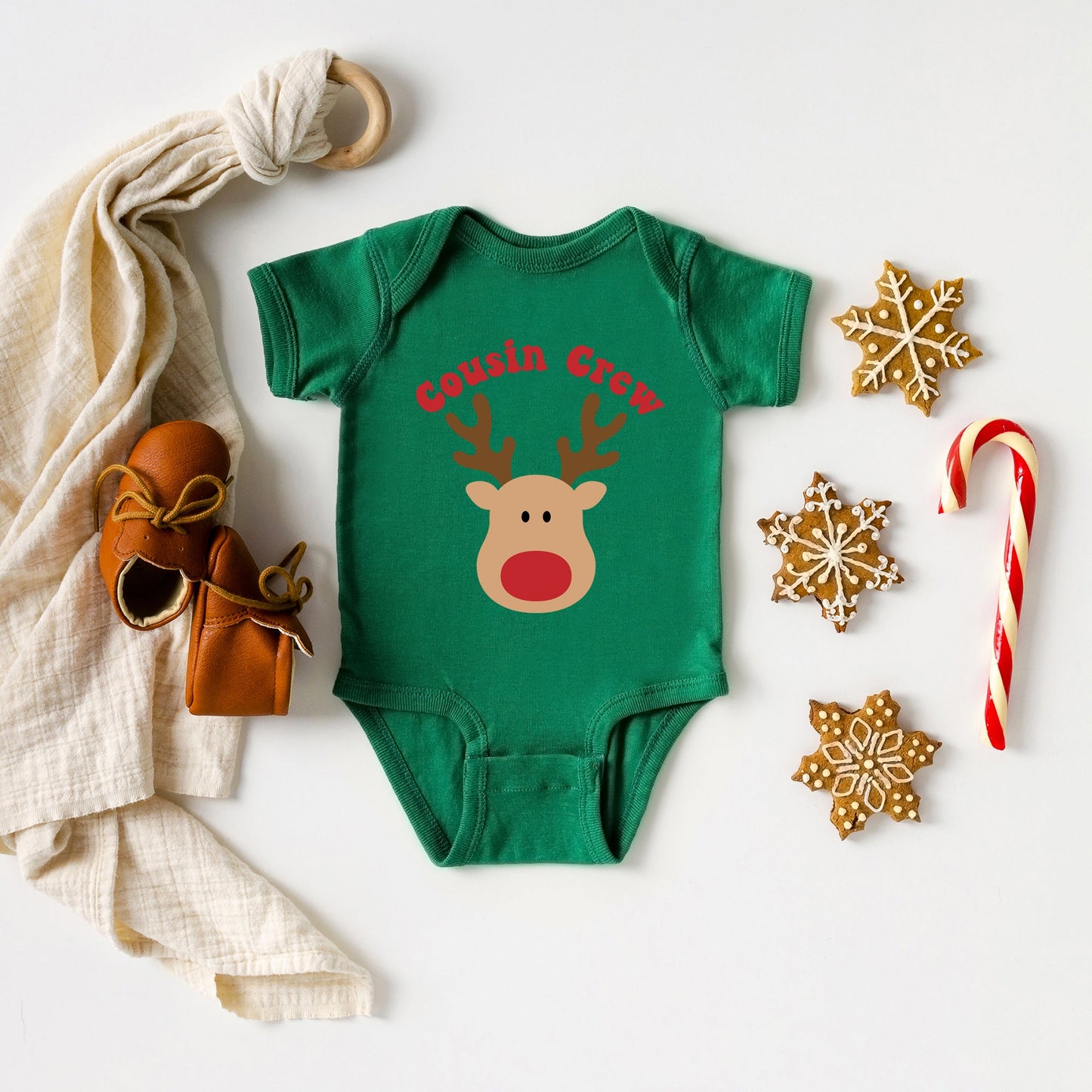 Cousin Crew Reindeer | Baby Graphic Short Sleeve Onesie