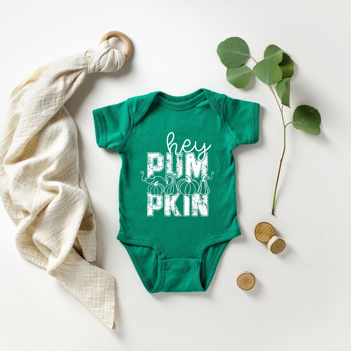 Hey Pumpkin Distressed | Baby Graphic Short Sleeve Onesie