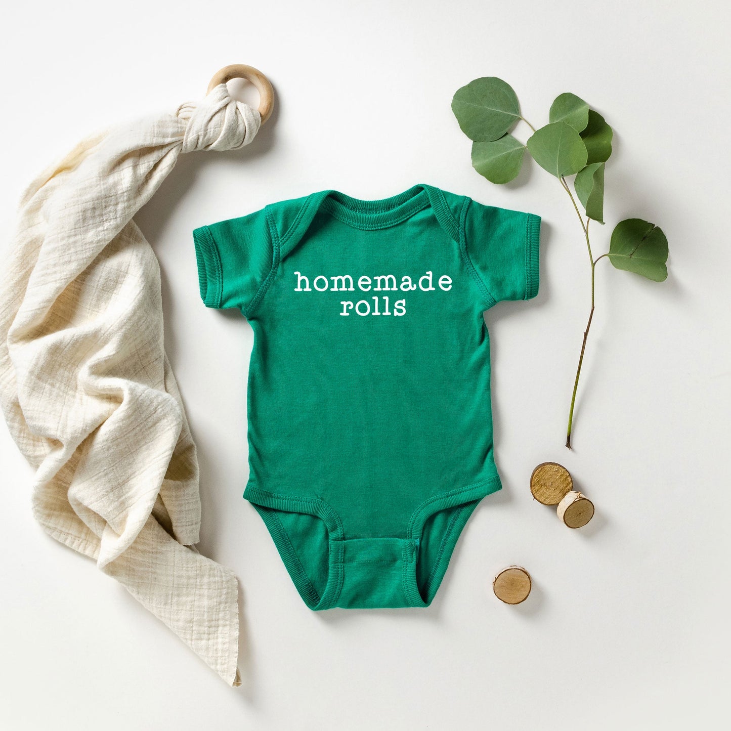 Homemade Rolls Typewriter | Baby Graphic Short Sleeve Onesie