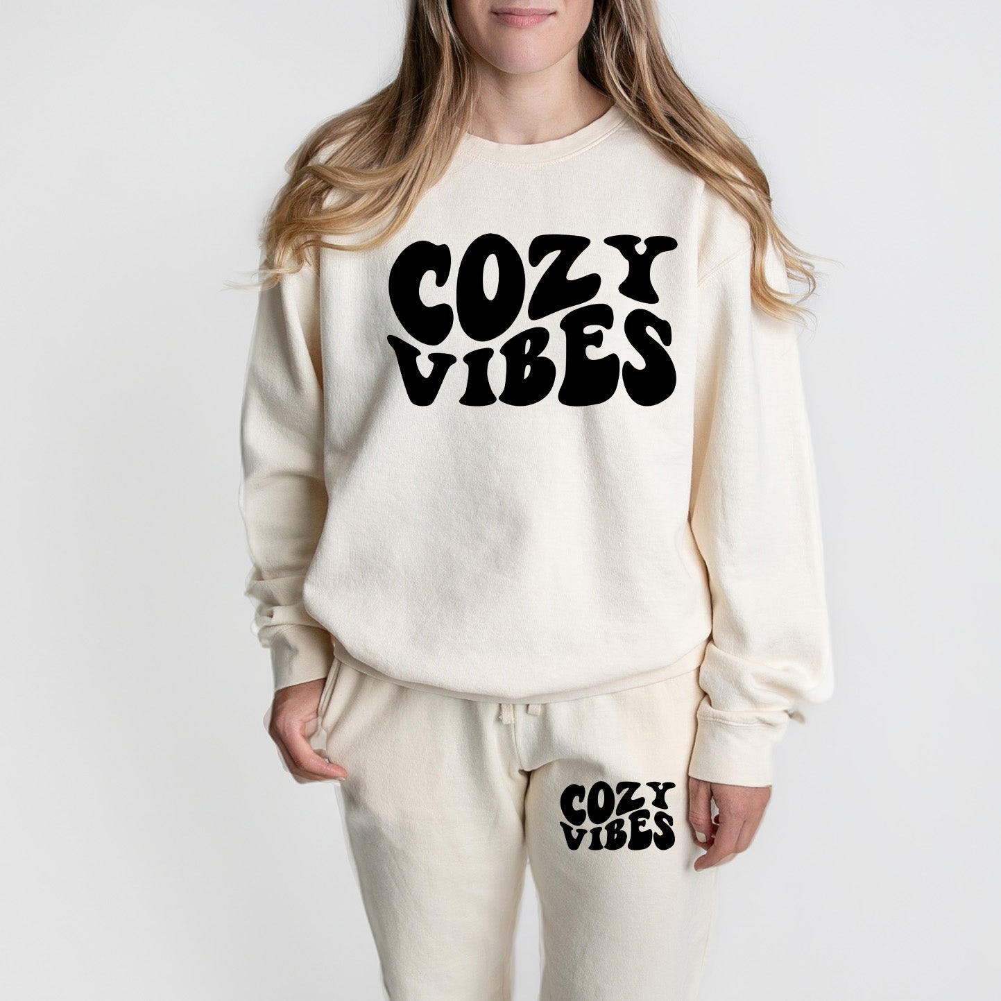 Cozy Vibes | Graphic Lighweight Garment Dyed Set