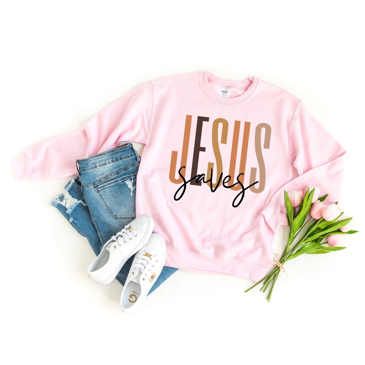 Jesus Saves Cursive | Sweatshirt