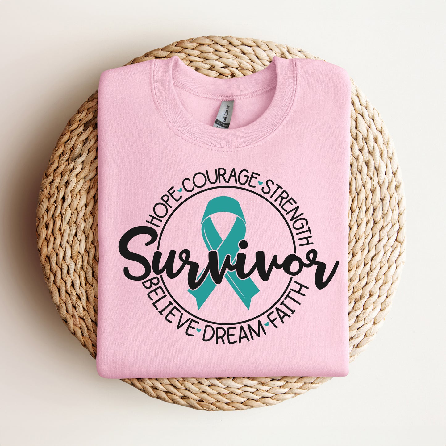 Breast Cancer Survivor Circle Words | Sweatshirt