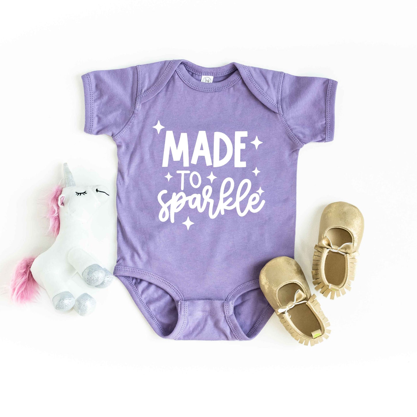 Made To Sparkle | Baby Graphic Short Sleeve Onesie
