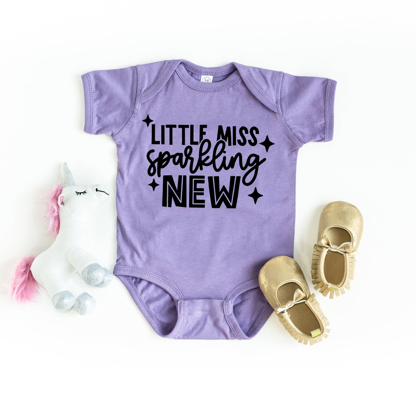 Little Miss Sparkling New | Baby Graphic Short Sleeve Onesie