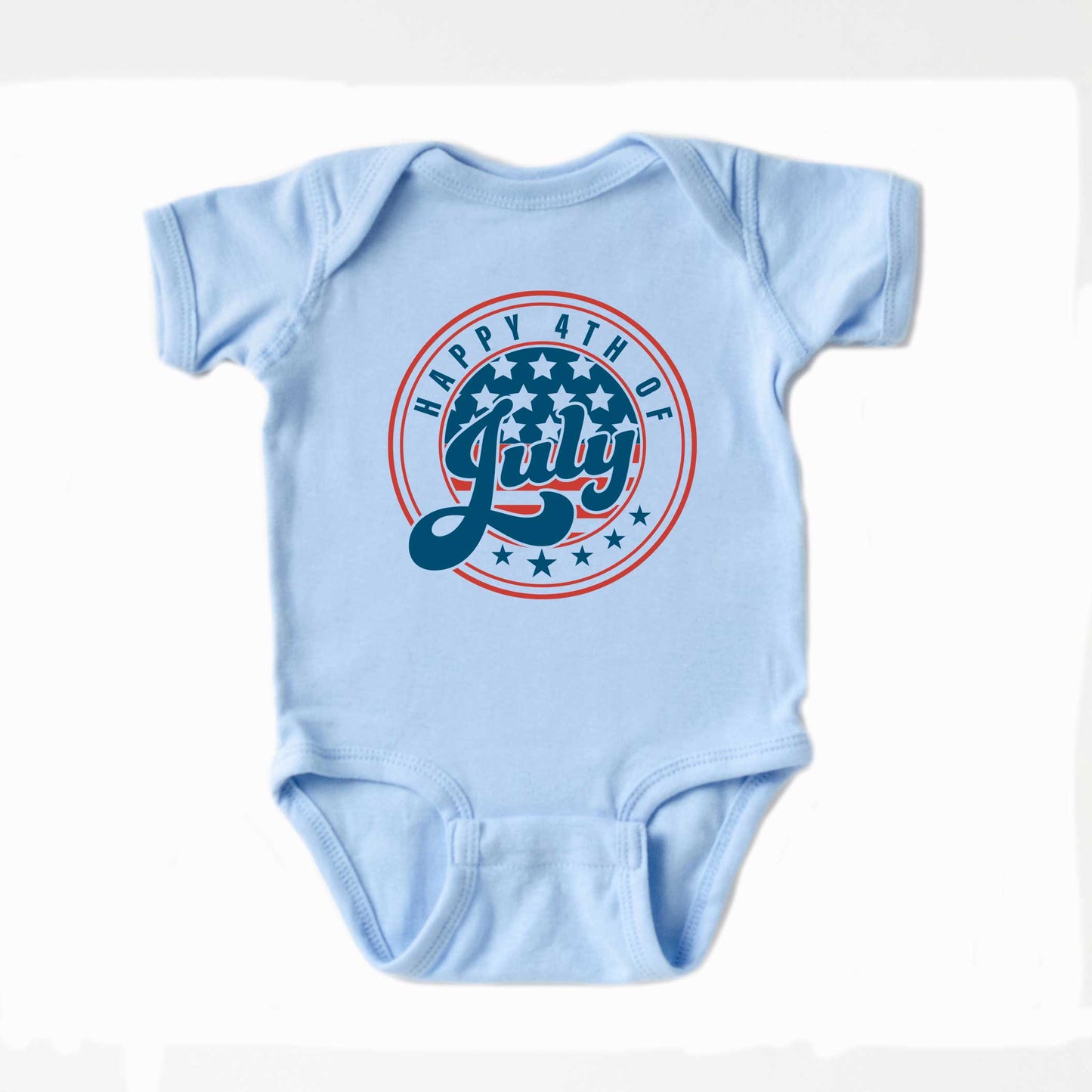 Happy Fourth Circle | Baby Graphic Short Sleeve Onesie