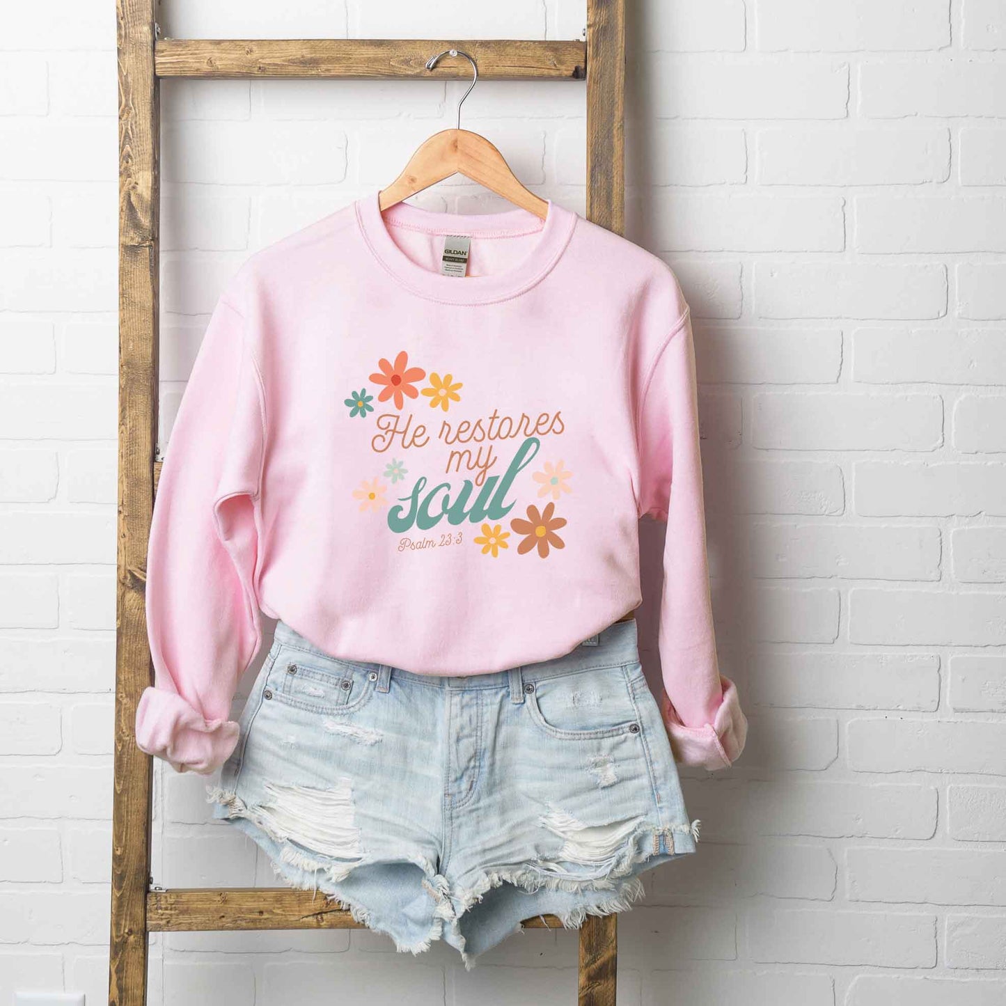 He Restores My Soul Scripture | Sweatshirt