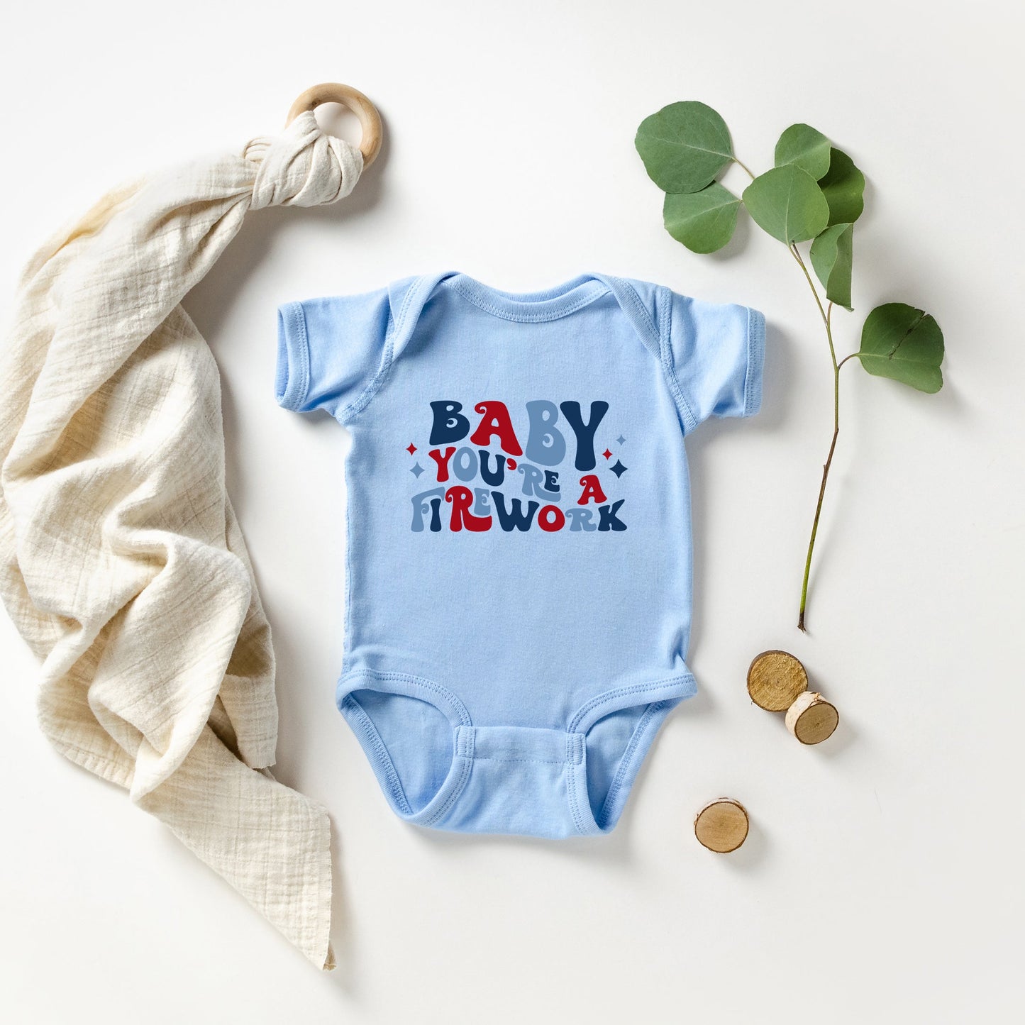 Baby You're A Firework Retro | Baby Graphic Short Sleeve Onesie