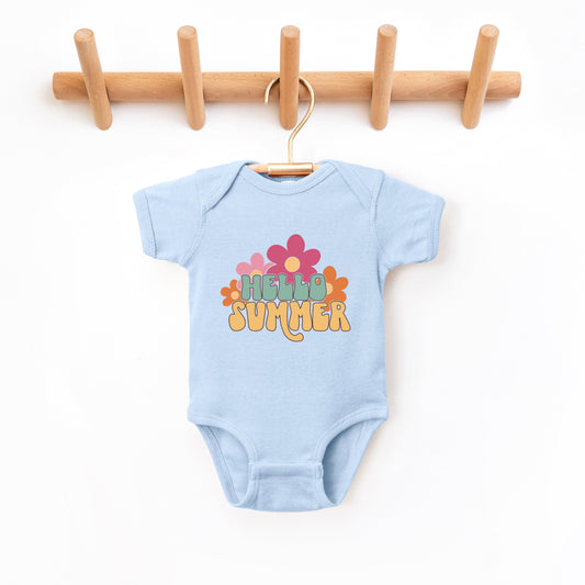 Hello Summer Flowers | Baby Graphic Short Sleeve Onesie