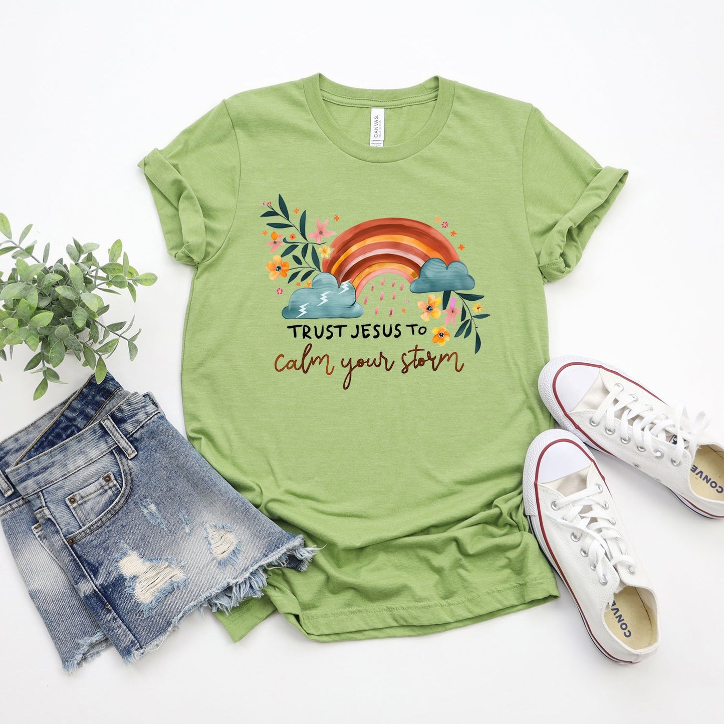 Trust Jesus Rainbow | Short Sleeve Crew Neck