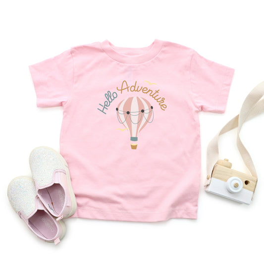 Hello Adventure Balloon | Toddler Short Sleeve Crew Neck