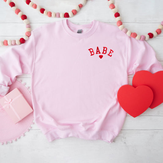 Embroidered Babe Heart Mini | Sweatshirt