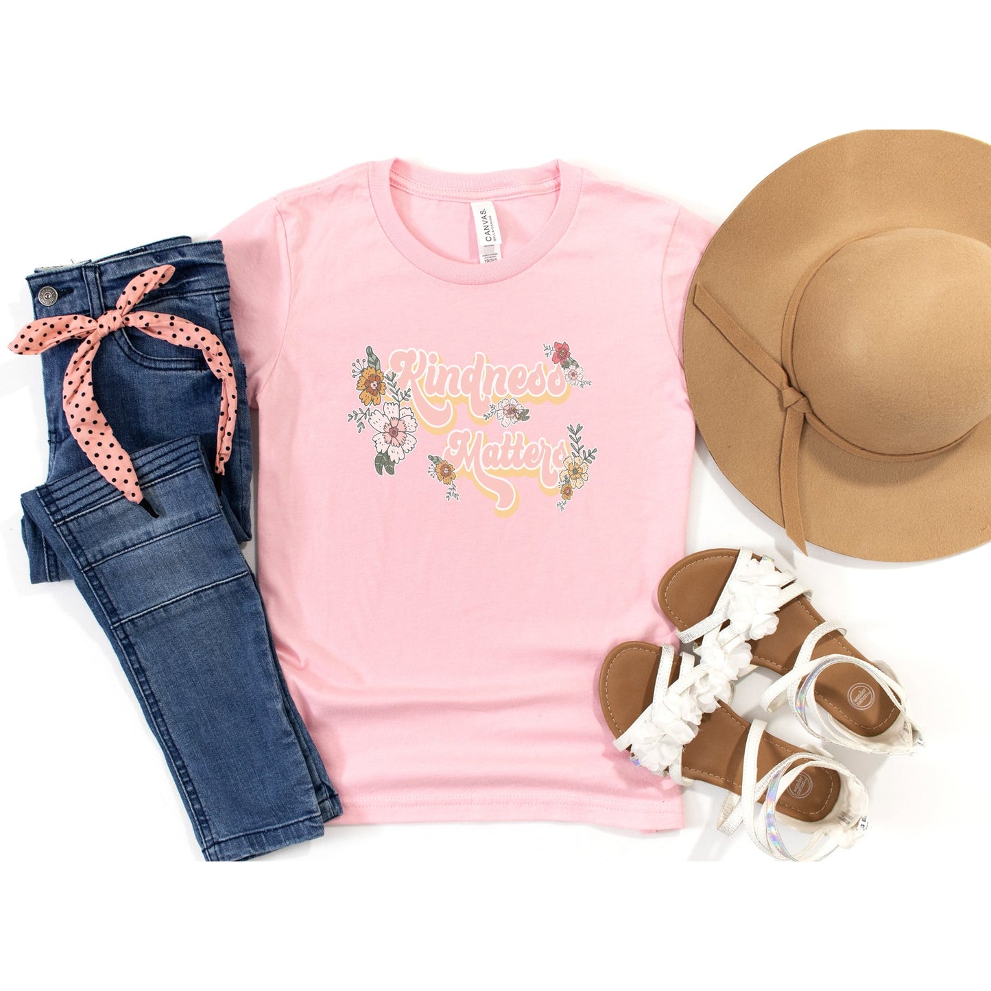 Kindness Matters Floral | Youth Short Sleeve Crew Neck
