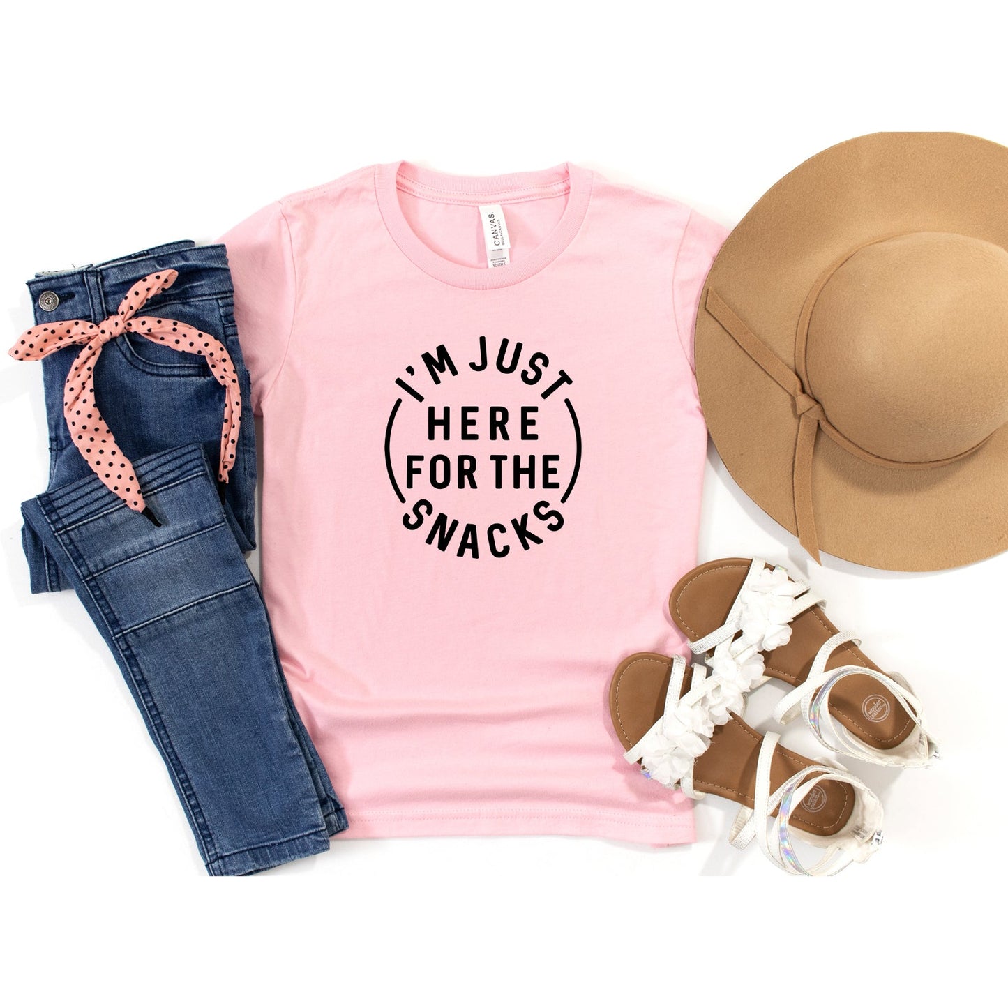 Here For The Snacks Circle | Youth Short Sleeve Crew Neck
