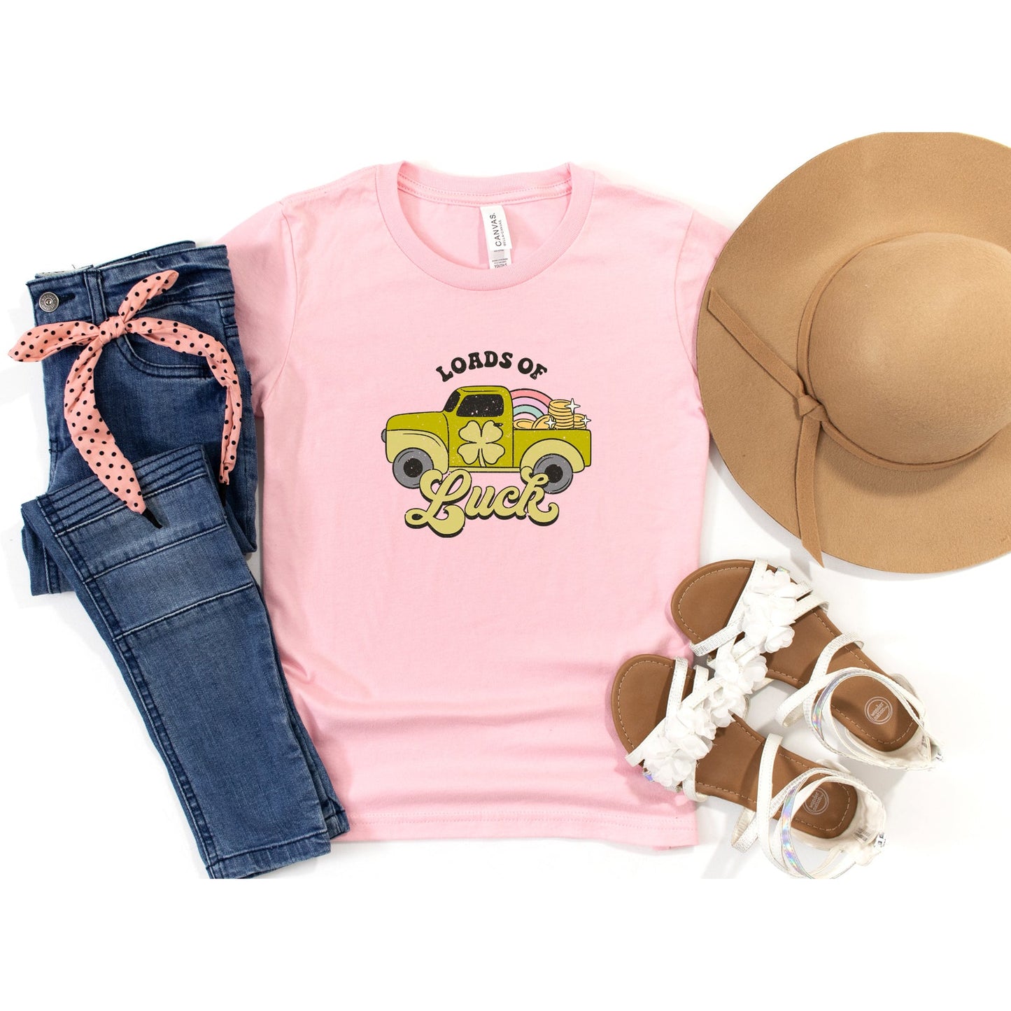 Loads Of Luck Retro Truck | Youth Short Sleeve Crew Neck