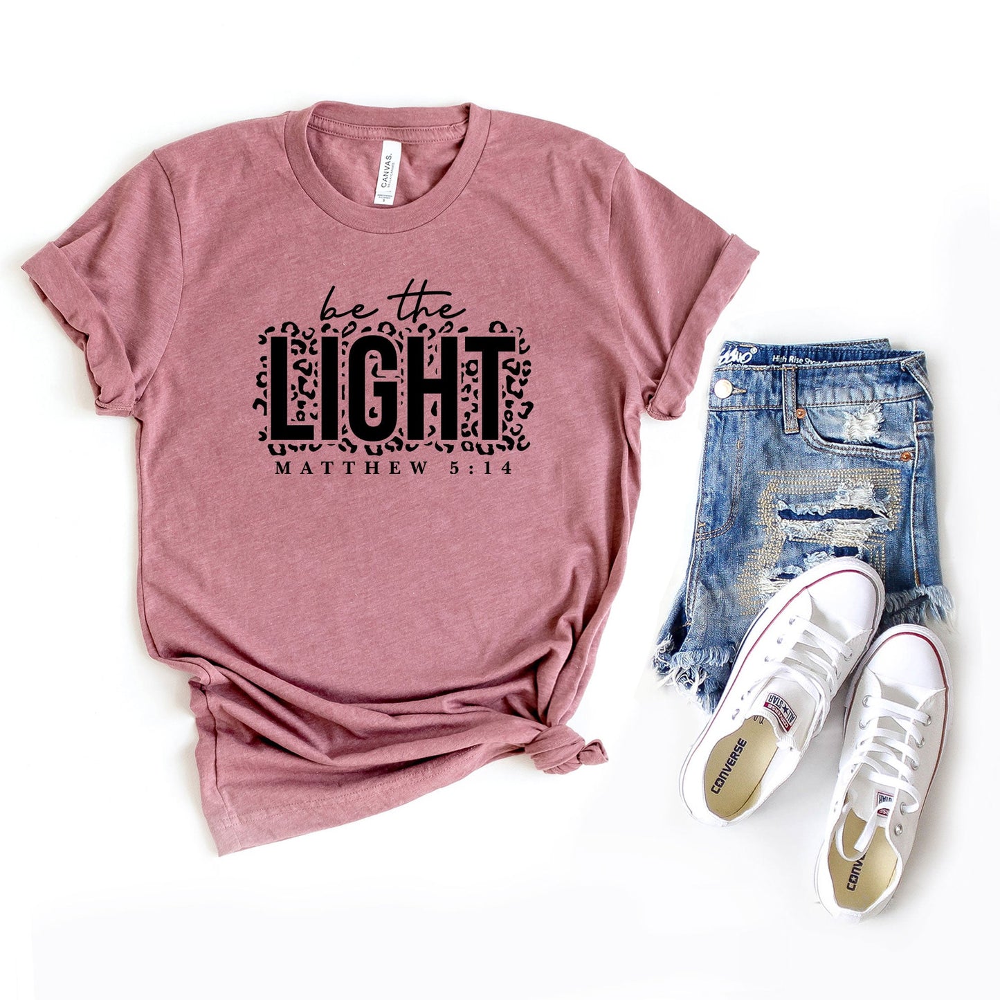 Be The Light Leopard | Short Sleeve Crew Neck
