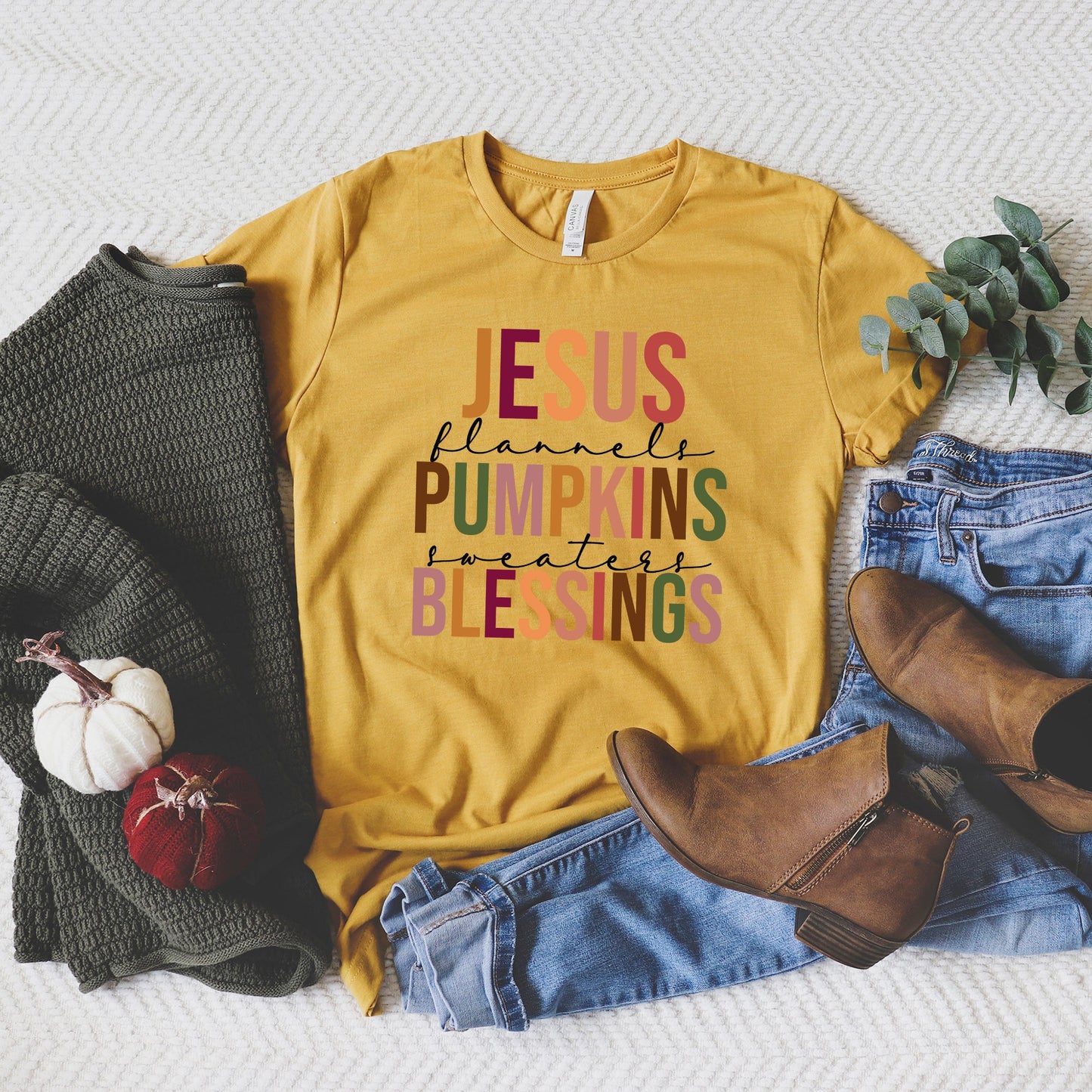 Jesus Pumpkins Blessings | Short Sleeve Crew Neck