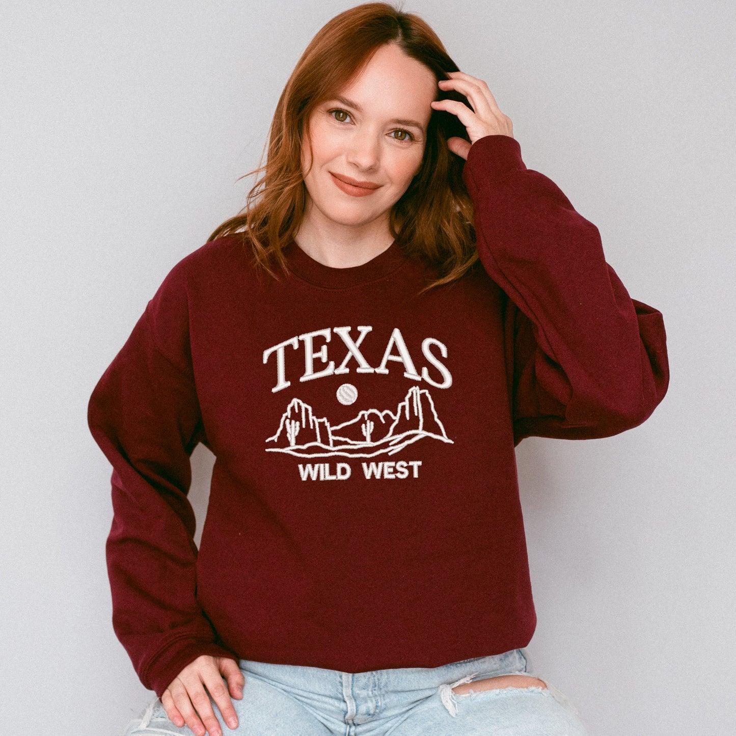 Embroidered Texas Wild West | Sweatshirt