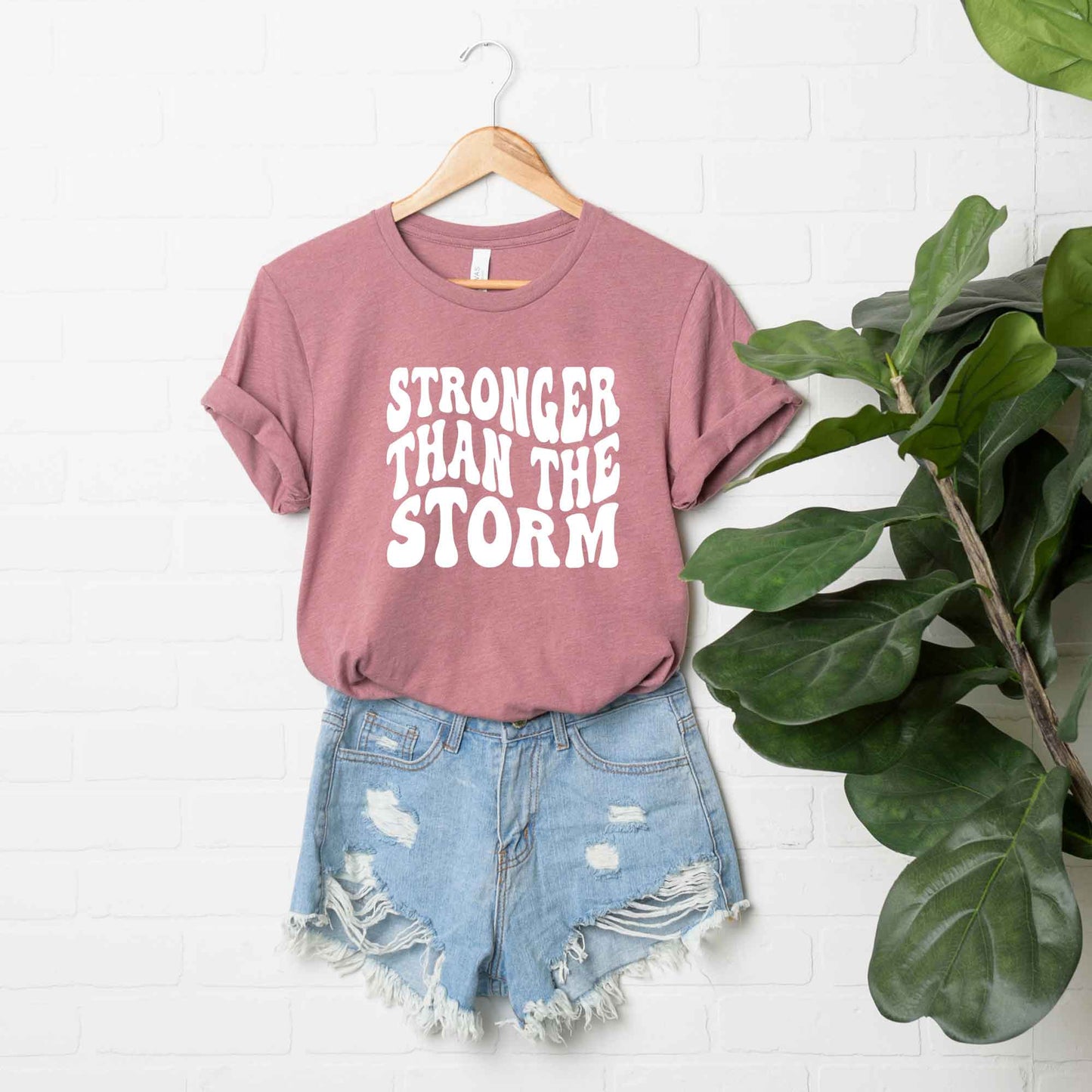Retro Stronger Than The Storm Wavy | Short Sleeve Crew Neck