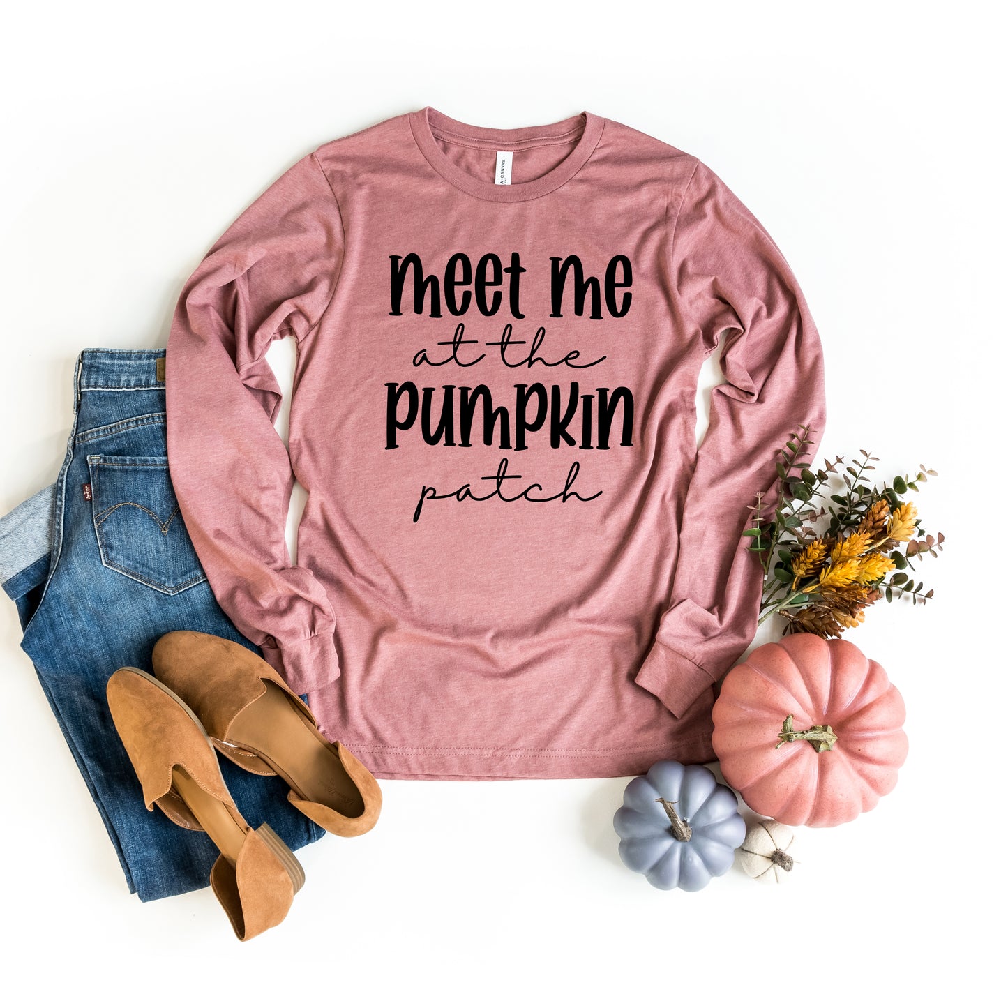 Meet Me At The Pumpkin Patch Script | Long Sleeve Crew Neck