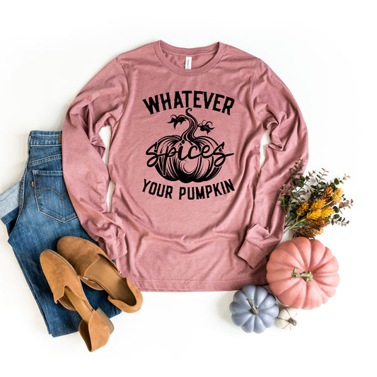 Retro Whatever Spices Your Pumpkin | Long Sleeve Crew Neck