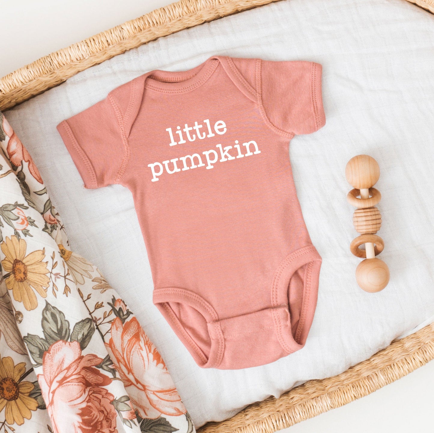 Little Pumpkin Typewriter | Baby Graphic Short Sleeve Onesie
