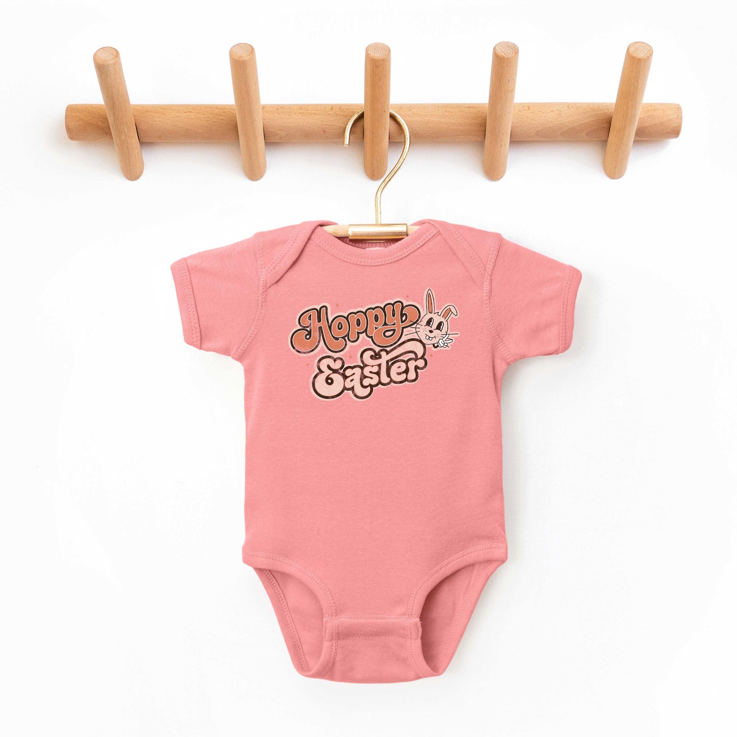 Hoppy Easter Distressed | Baby Graphic Short Sleeve Onesie