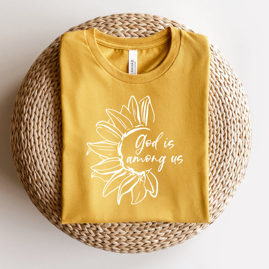 God Is Among Us Flowers | Short Sleeve Crew Neck