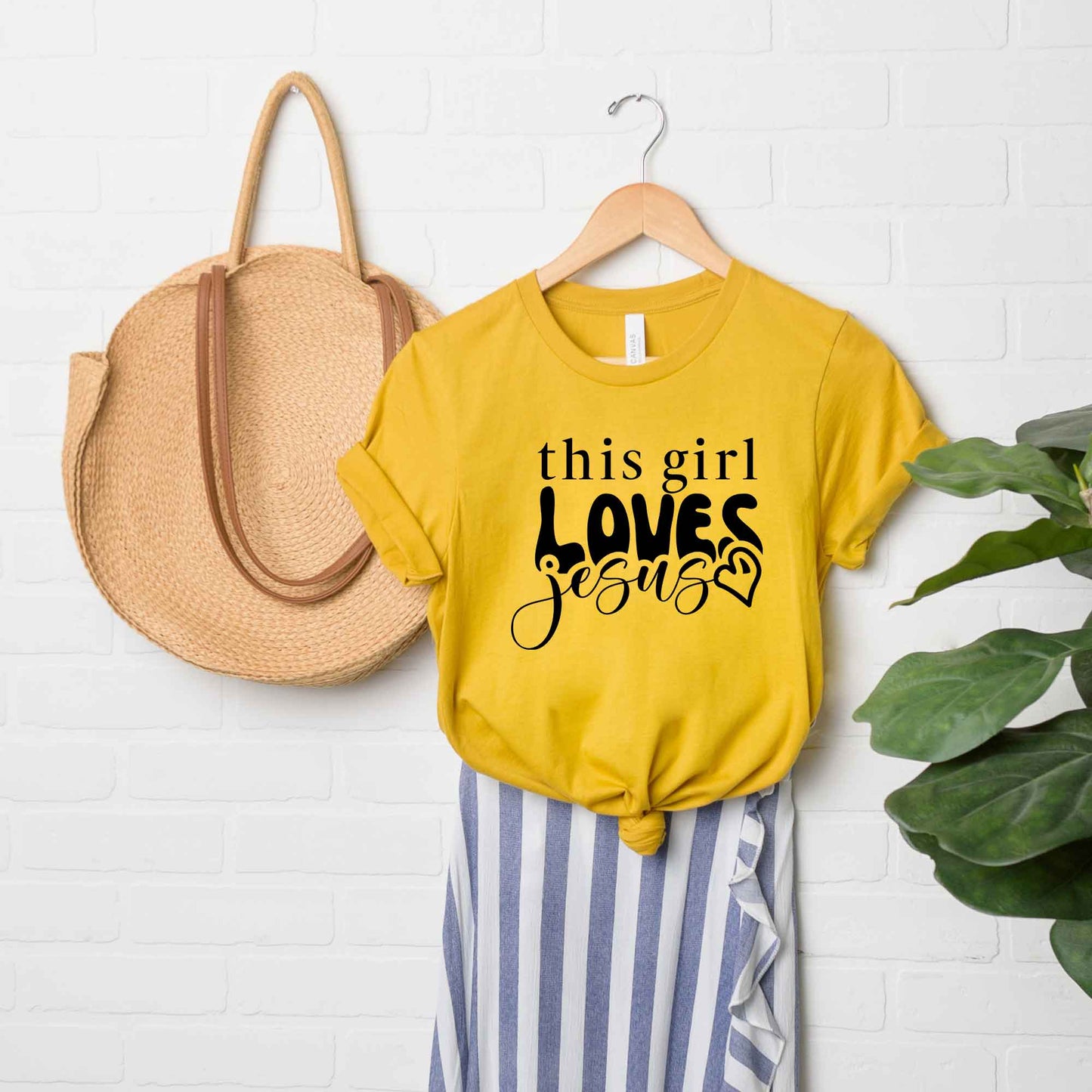 This Girl Loves Jesus Heart | Short Sleeve Crew Neck