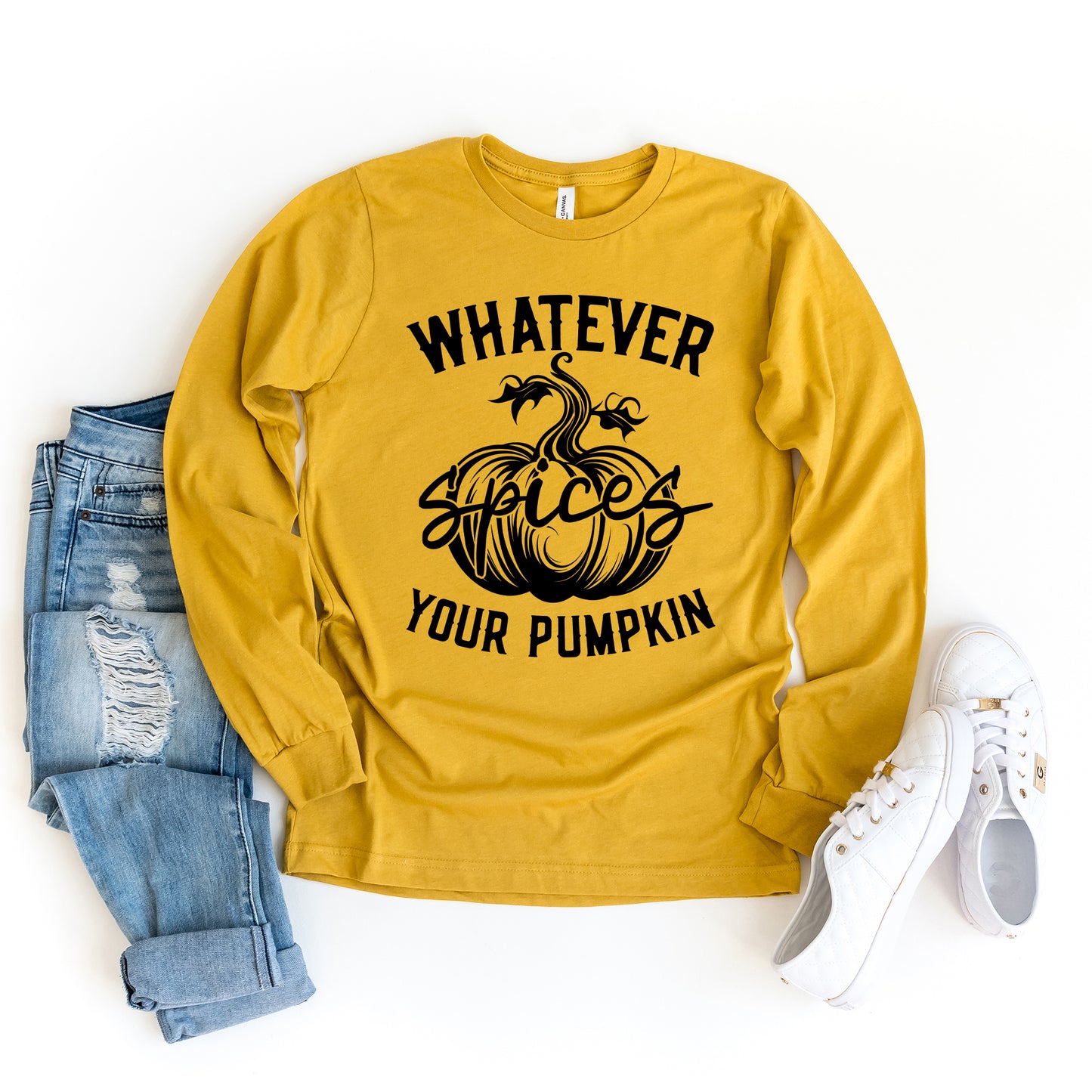 Retro Whatever Spices Your Pumpkin | Long Sleeve Crew Neck