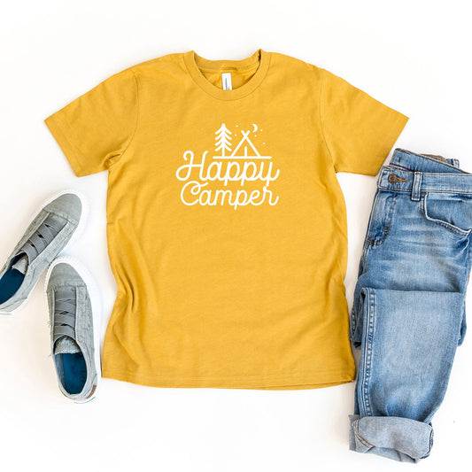 Happy Camper Tent | Youth Short Sleeve Crew Neck