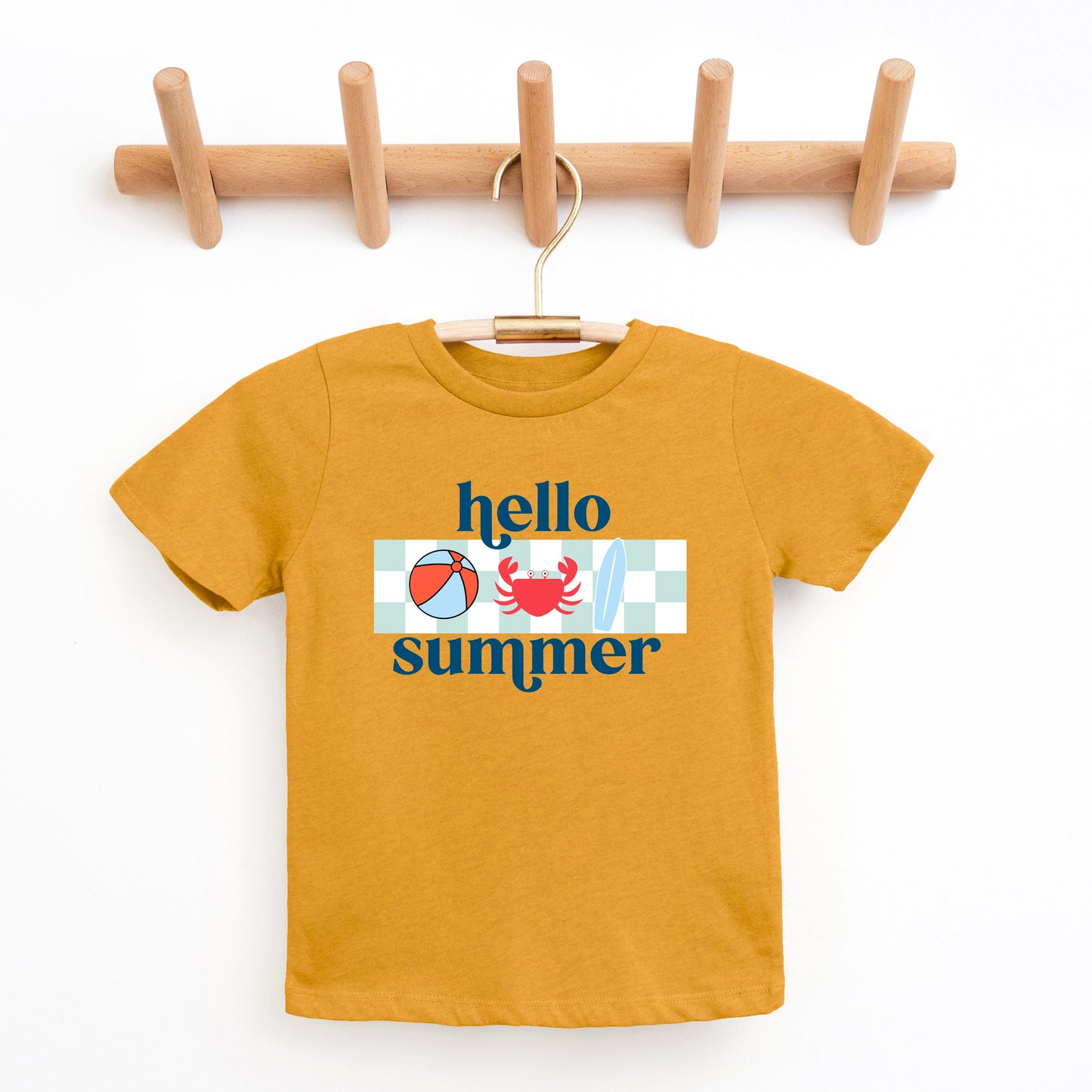 Hello Summer Checkered | Youth Graphic Short Sleeve Tee
