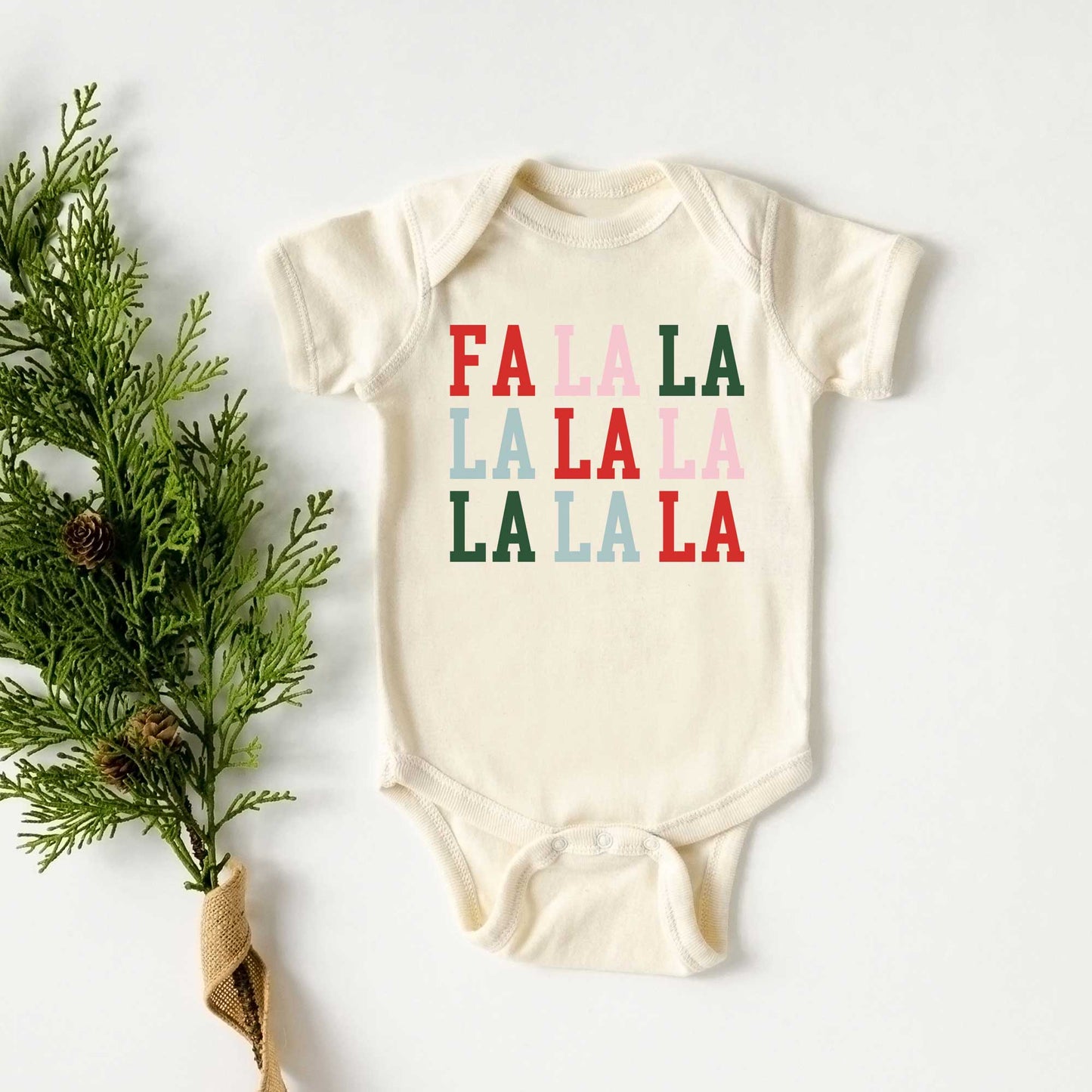 Colorful Fa La La | Baby Graphic Short Sleeve Onesie