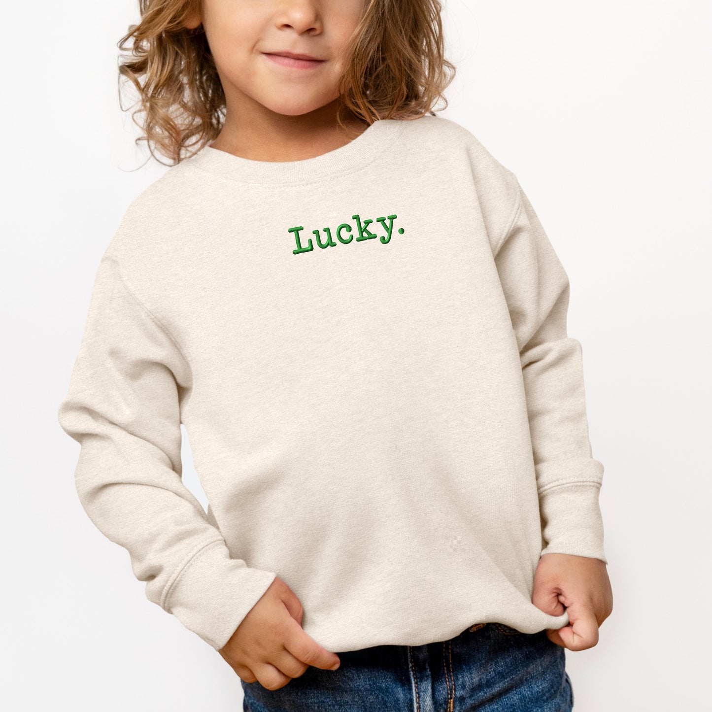 Embroidered Lucky Typewriter | Toddler Graphic Sweatshirt