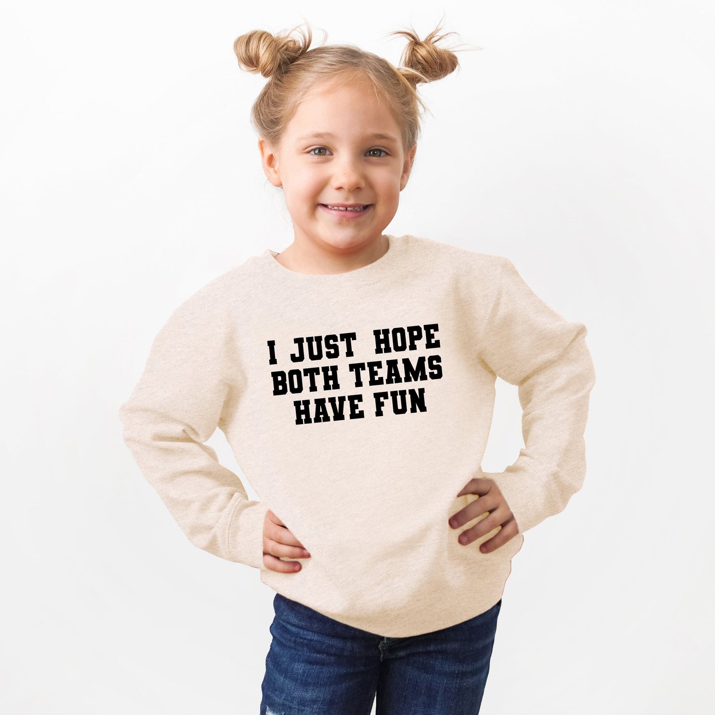 I Just Hope Both Teams Have Fun | Youth Ultra-Soft Graphic Sweatshirt