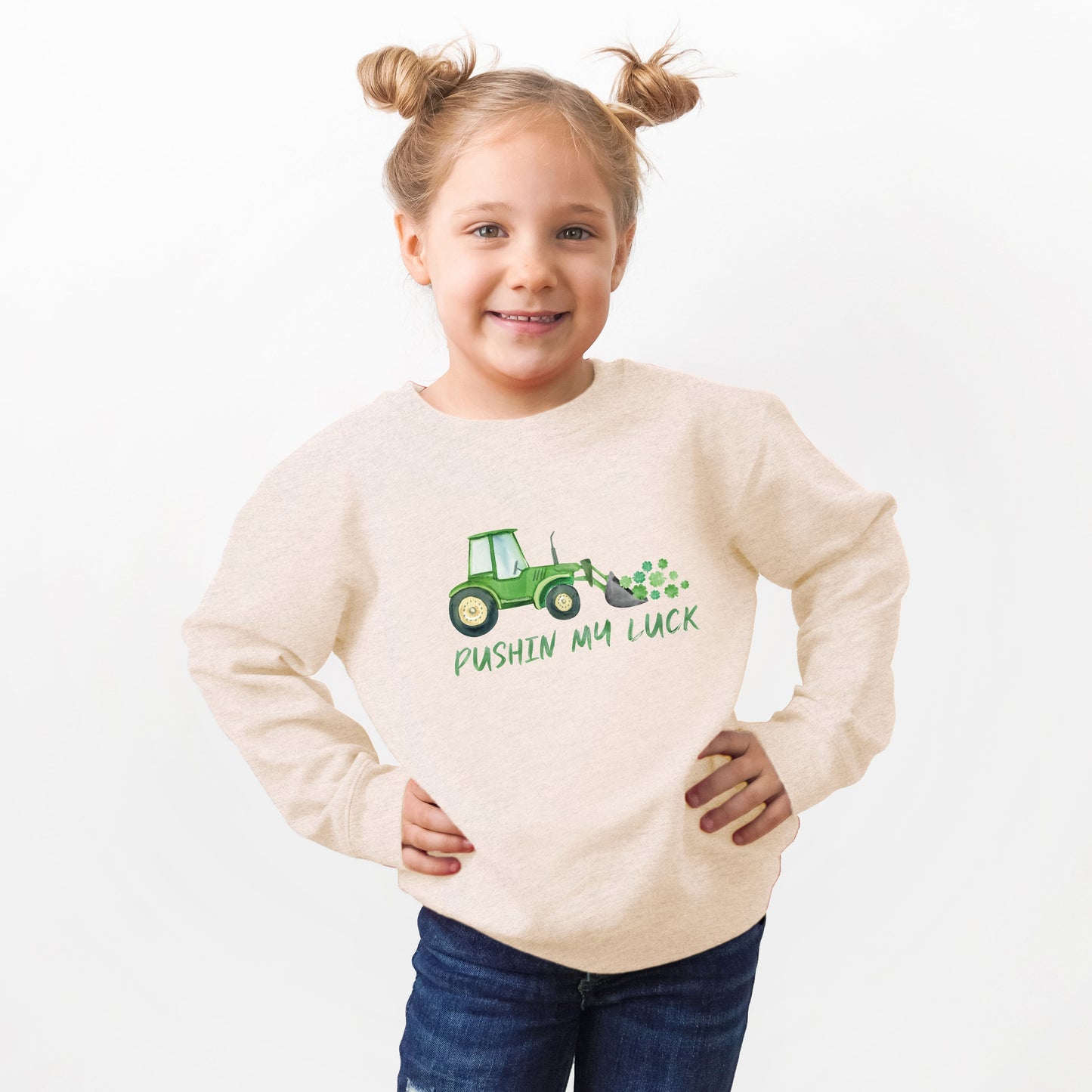 Pushin My Luck | Youth Ultra-Soft Graphic Sweatshirt