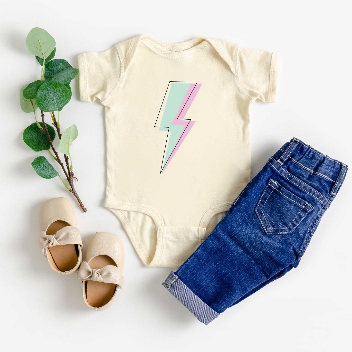 Layered Lightning Bolt | Baby Graphic Short Sleeve Onesie