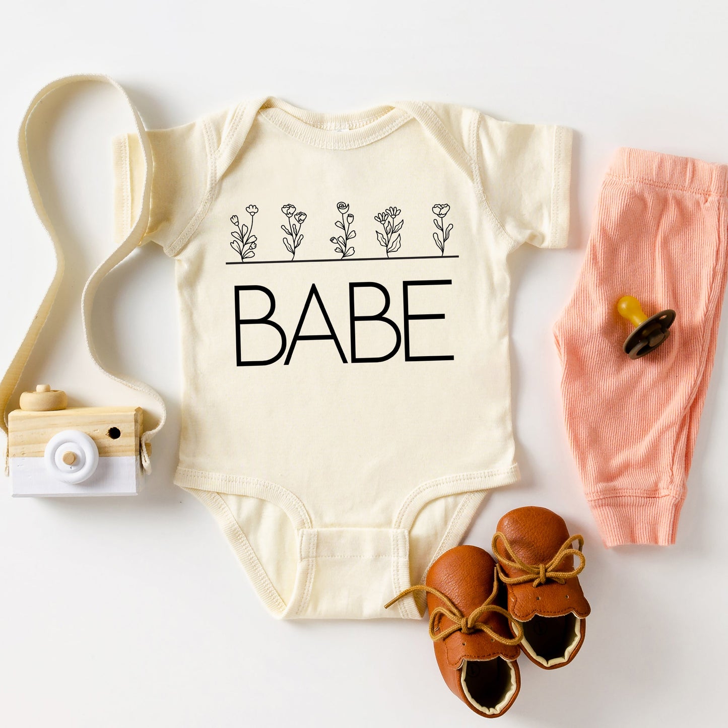 Babe Flowers | Baby Graphic Short Sleeve Onesie